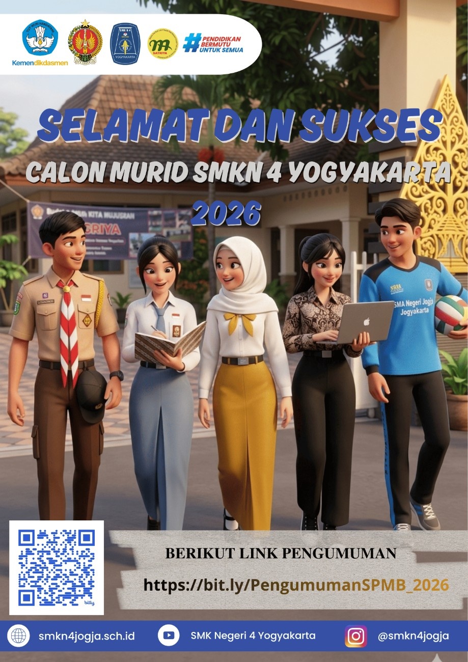 📢 PENGUMUMAN DAFTAR ULANG SPMB SMK NEGERI 4 YOGYAKARTA TAHUN PELAJARAN 2026/2027.